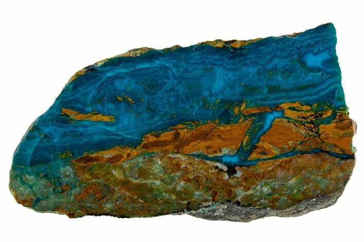 Polished Banded Chrysocolla and Malachite - Bagdad Mine, Arizona #324628